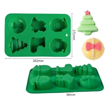 Forma de silicon cu 6 modele de Craciun - 6 alveole