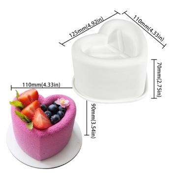 Formă din silicon - Bento Cake  - Inimă – 12,5 × 11 × 7 cm