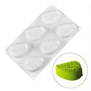 Formă silicon Frunze cu 6 alveole – matriță deserturi 3D – 29,5 × 17 cm