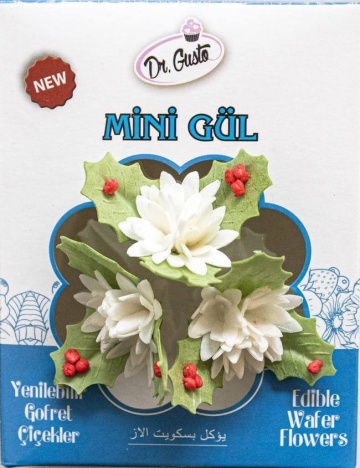 Pachet 10 buc. - Flori Decorative din Vafa Pentru Tort - Buchet flori albe