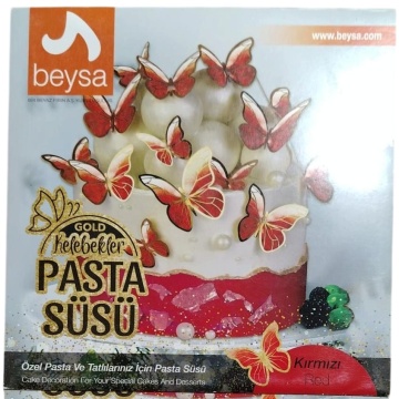 Pachet 126 fluturi hartie - Rosu/Auriu - Beysa