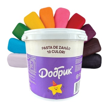 Pasta de zahar - set 10 culori (10 x 100 g) - Dobryk