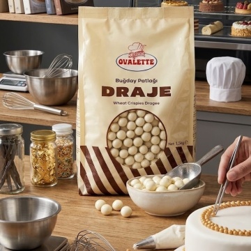 Perle din Orez Expandat 12 mm - Ciocolata alba - 1,5 kg, Ovalette