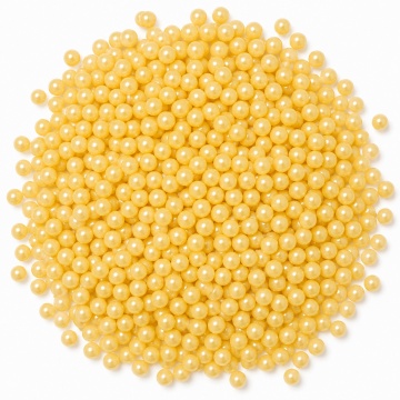 Perle din zahăr 4 mm - Galben sidefat - Dobryk - 1 kg