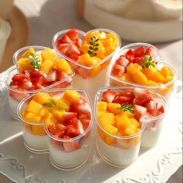 Set 10 Cupe Desert în Formă de Inimă - 70 ml - 5.5 cm x 4.2 cm