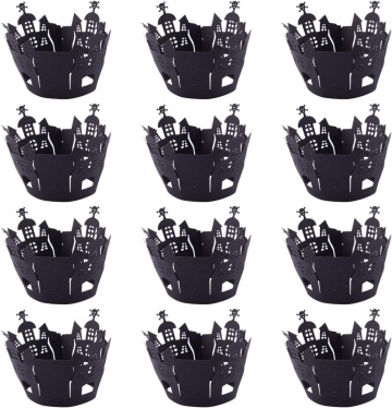 Set 10 invelitori decorative pentru briose Halloween - T090141 – accesorii si ambalaje profesionale pentru cofetarie si patiserie