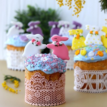 Set 3 dantele comestibile pentru decor - Model 2 - Roz