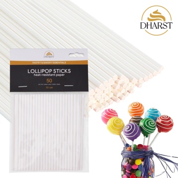 Set 50 betisoare pentru acadele (lollipops), din hârtie termorezistentă, reutilizabile – 10 cm – Dharst