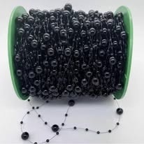 Șirag decorativ cu perle negre – 60 m