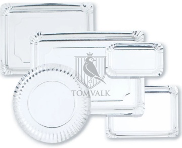 Tavite argintii din carton 13 x 20 cm - pachet 50 buc.