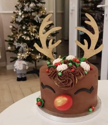 Topper pentru tort "Cornite ren"