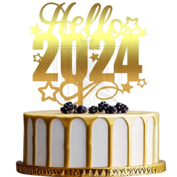 Topper pentru tort "Hello 2024" II