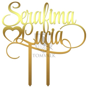 Topper pentru Tort Personalizat cu Nume Ss3