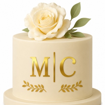 Topper tort nunta personalizat, fara picioruse - BrF