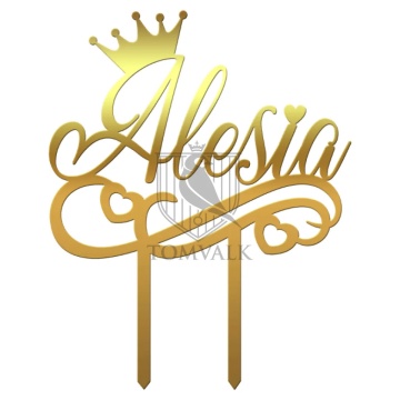 Topper tort personalizabil cu nume – Coronita
