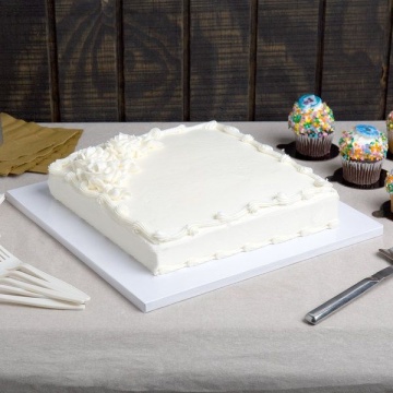 Cake drum patrat Alb- 20 x 20 cm - pachet 5 buc.