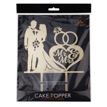 Cake Topper „Mr & Mrs” pentru nuntă – 16,5 x 21,6 cm – Dharst