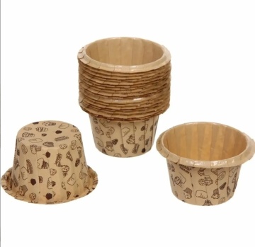 Chese Rotunde cu Pereți Drepți din Hârtie Kraft pentru Muffins și Cupcakes – Model T200107, Set 12 buc
