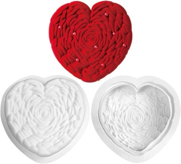 Forma tort silicon - Inima trandafir