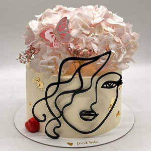 Tomvalk - Woman face silhuette cake topper