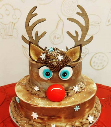 Topper pentru tort "Cornite ren"