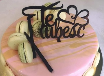 Topper pentru tort "Te iubesc" 
