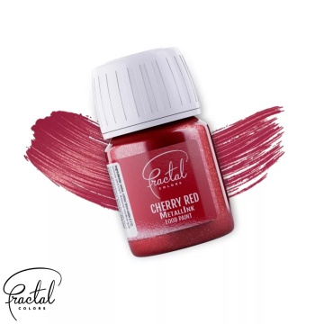 Vopsea Alimentară Metalică pentru pictat Cherry Red – 30ml – Fractal Colors