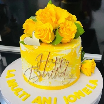 Cake Topper „Happy Birthday” FPa – Auriu/Argintiu – 12,5 x 9,5 cm – Dharst