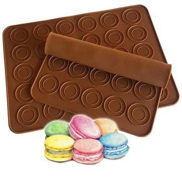 Covoras silicon - macarons - 30 cavitati rotunde - 25,5 cm x 28 cm