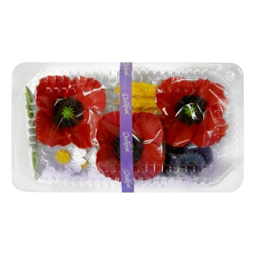 Decoratiuni comestibile din zahar - set Maci premium (16 elemente)