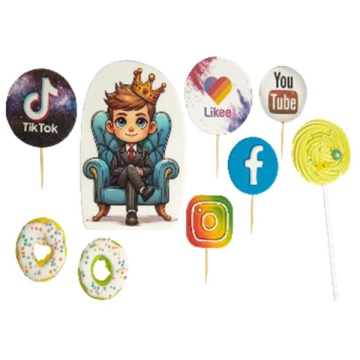 Decoratiuni comestibile din zahar - set "Social Networks" 2