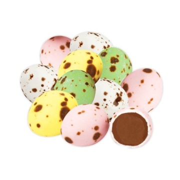 Decoratiuni Ouă Mix color, cu Umplutură de Alune și Ciocolată – 1 kg – Ovalette