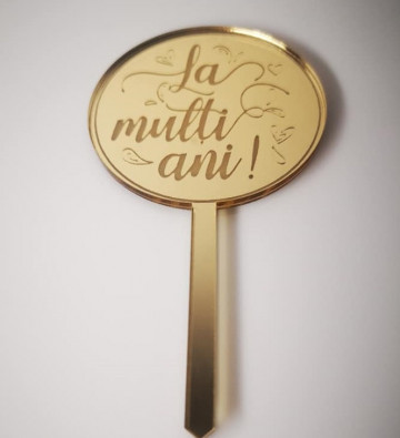 Set 10 cupcake topper "La multi ani" RGn