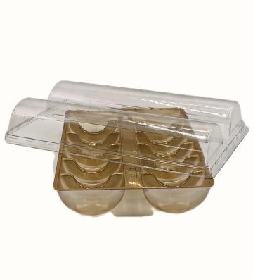 Set 10 cutii ambalare macarons - plastic - pentru 12 macarons de 5 cm diametru