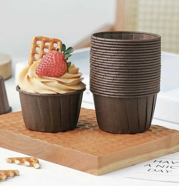 Set 24 forme de copt pentru briose, termorezistente - Maro