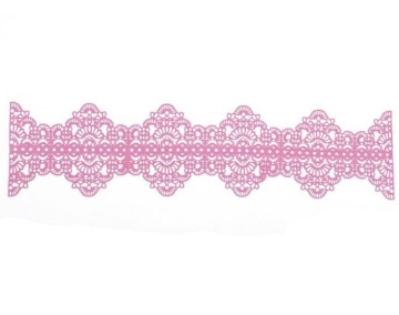 Set 3 dantele comestibile pentru decor - Model 1 - Roz