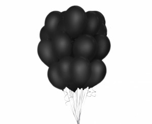 Set 50 baloane latex 30 cm - Negru Pastel - Img 3