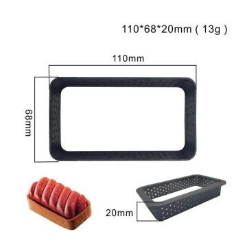 Set 6 rame microperforate inox pentru tarte - Dreptunghiulare