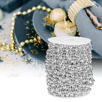 Șirag decorativ cu perle argintii – 60 m