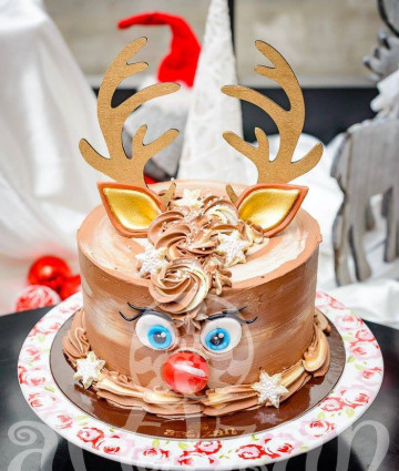 Topper pentru tort "Cornite ren"