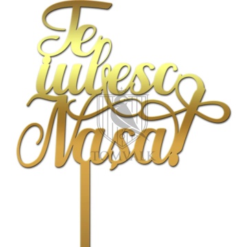 Topper pentru tort "Te iubesc nasa"