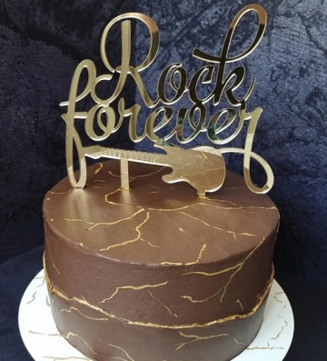 Decor topper Rock Forever – temă muzică rock, petrecere
