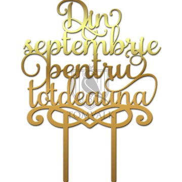 Topper tort "Din .. pentru totdeauna"