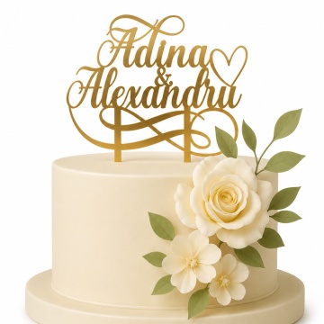 Topper tort nunta personalizat 2Pi