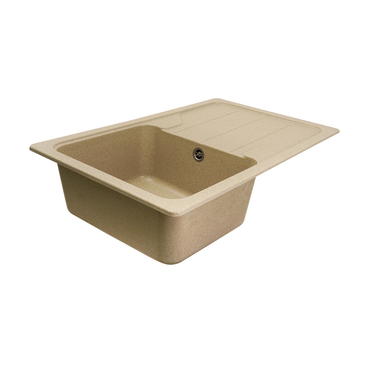 Chiuvetă din compozit de granit pentru bucătărie ELEFANT PREMIUM 7850 VERONA Safari bej 775 x 495 mm - 3 | YEO
