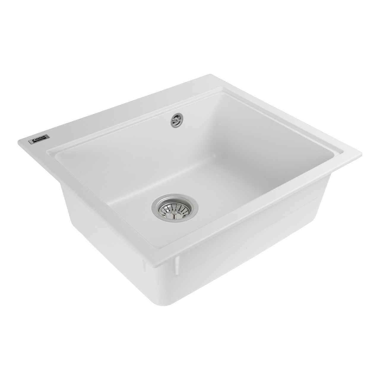 Chiuvetă din compozit de granit pentru bucătărie ELEFANT PREMIUM 5852 VESTA Alb 580 x 518 mm - 2 | YEO
