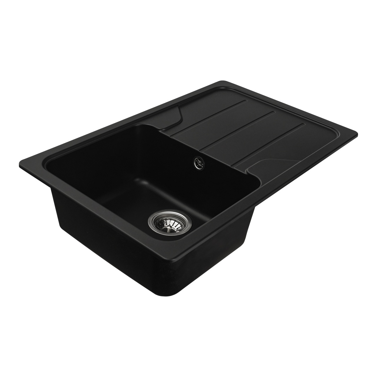 Chiuvetă din compozit de granit pentru bucătărie ELEFANT PREMIUM 7850 VERONA Negru 775 x 495 mm - 3 | YEO
