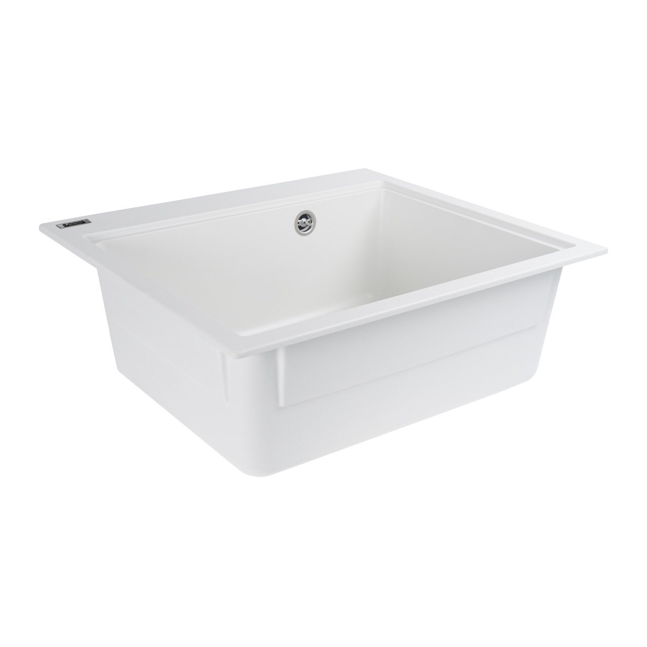 Chiuvetă din compozit de granit pentru bucătărie ELEFANT PREMIUM 5852 VESTA Alb 580 x 518 mm - 3 | YEO