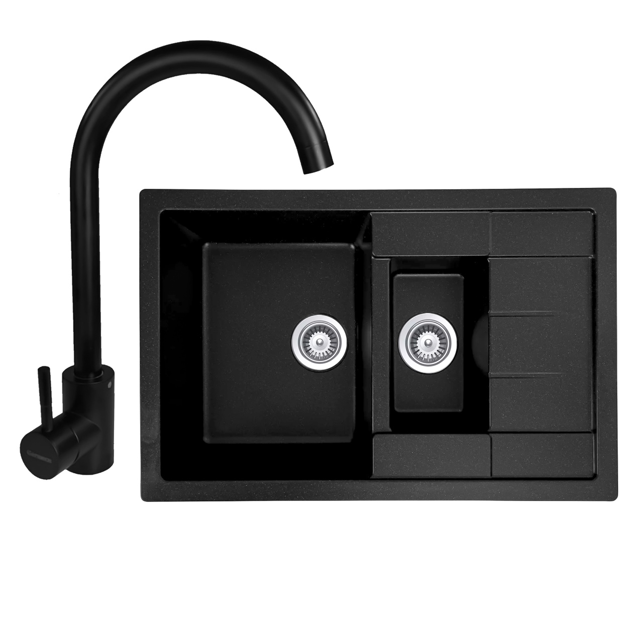 Pachet Chiuveta Bucatarie Elefant Toskana Negru metalic 775x495 mm + Baterie 3008A negru metalic Germece