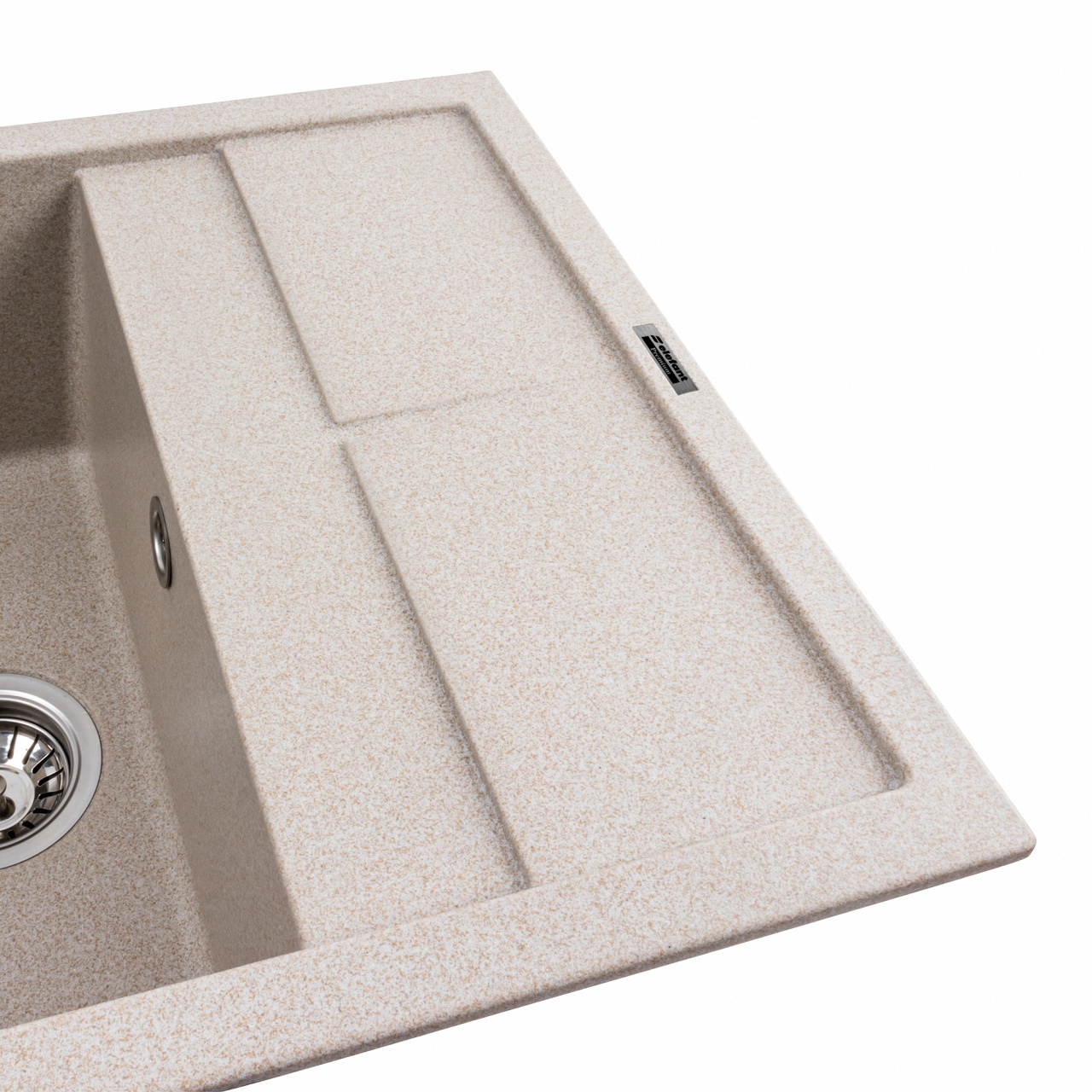 Chiuveta de bucatarie Elefant Premium Lotus Safari Bej, 650x500 mm - 3 | YEO